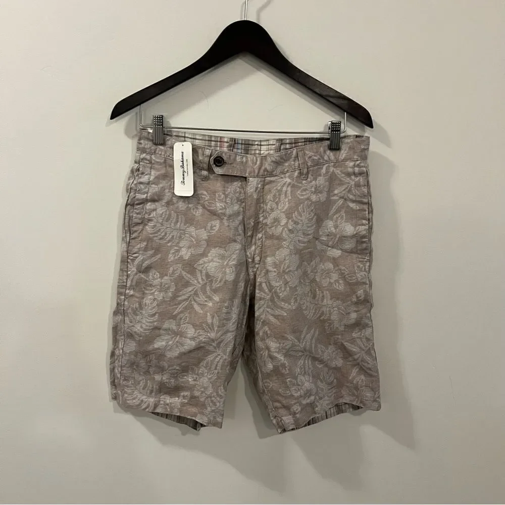 Tommy Bahama Due Cove Short NEW with tags Size 30 Reversible Palm Khaki/Plaid